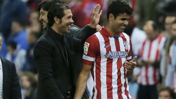 Diego Costa and Diego Simeone during the latter's successful time at the club.