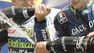 ENEMIGOS ÍNTIMOS. Gibernau y Rossi protagonizaron un bello espectáculo en el GP de Italia.