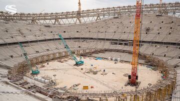 Los trabajos siguen su curso en el estadio de la final del Mundial