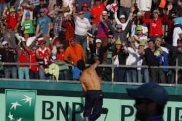 Tenis, Chile v Colombia, Copa Davis 2016.
         , durante el partido de dobles entre Chile ante Colombia por la segunda ronda del Grupo I Americano de Copa Davis.
Iquique, Chile
17/07/2016.
Alex DÃ­az DÃ­az/Photosport