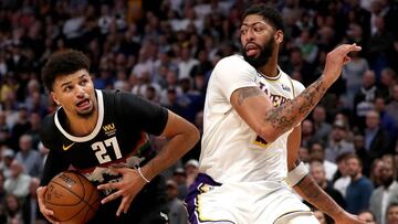 Anthony Davis, durante el partido de la NBA que ha enfrentado a Los &Aacute;ngeles Lakers y a los Denver Nuggets