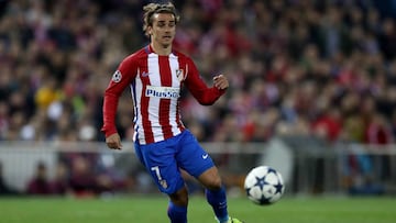 Antoine Griezmann, en el Atl&eacute;tico-Bayer Leverkusen de Champions.