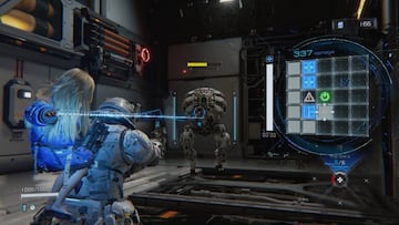 En esta imagen se muestra cómo se representa el sistema de hackeo activo en pragamata.