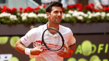 Tennis - ATP 1000 - Madrid Open - The Caja Magica, Madrid, Spain - May 7, 2019 Serbia's Novak Djokovic celebrates after winning his round of 32 match against Taylor Fritz of the U.S. REUTERS/Susana Vera