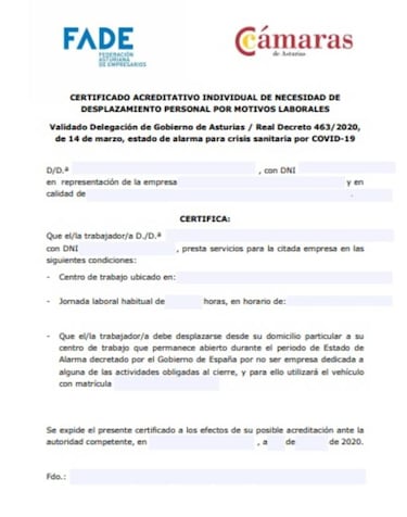 ¿Necesitas un justificante para ir al trabajo durante el estado de alarma?