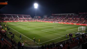 GIRONA, SPAIN - JANUARY 31: A general view of the stadium before the Copa del Quarter Final match between Girona and Real Madrid at Montilivi Stadium on January 31, 2019 in Girona, Spain. (Photo by David Ramos/Getty Images ) panoramica