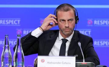 Aleksander Ceferin during the UEFA Nations League Finals draw.