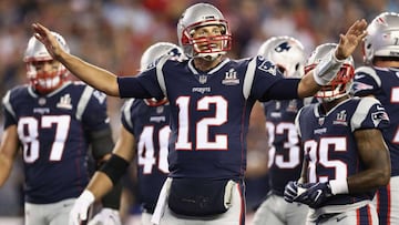 FOXBORO, MA - SEPTEMBER 07: Tom Brady #12 of the New England Patriots gestures during the first quarter against the Kansas City Chiefs at Gillette Stadium on September 7, 2017 in Foxboro, Massachusetts.   Maddie Meyer/Getty Images/AFP
 == FOR NEWSPAPERS, INTERNET, TELCOS &amp; TELEVISION USE ONLY ==