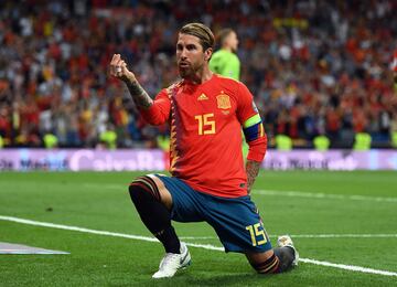 1-0. Sergio Ramos celebr¨® el primer gol que marc¨® de penalti.