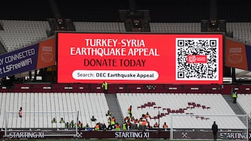 Un QR para donar en el West Ham-Chelsea del sábado.