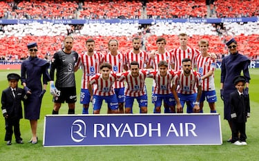 El once inicial del Atlético de Madrid.