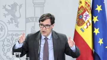 El ministro de Sanidad, Salvador Illa, comparece en rueda de prensa posterior al Consejo de Ministros celebrado en Moncloa, Madrid (España), a 14 de julio de 2020.