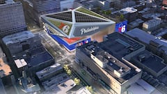 A digital rendition of proposed 76ers new arena