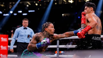 Gervonta Davis y Ryan Garcia en el T-Mobile Arena de Las Vegas, Nevada.