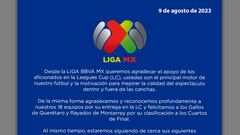 Liga MX lanza queja contra decisiones arbitrales en la Leagues Cup