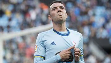 Celebración de Iago Aspas tras el penalti.