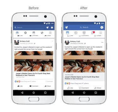 La app de Facebook estrena nuevo aspecto