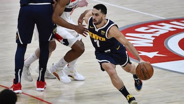 Facundo Campazzo, durante el partido de la NBA que ga enfrentado a Washington Wizards y Denver Nuggets.