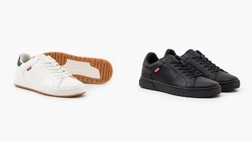 Zapatillas Levi's Piper para hombre blancas y negras