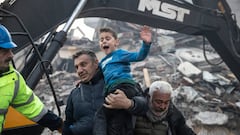 HATAY, TURKEY - FEBRUARY 08: Rescue workers carry Yigit Cakmak, 8-years-old survivor at the site of a collapsed building 52 hours after the earthquake struck, on February 08, 2023 in Hatay, Turkey. A 7.8-magnitude earthquake hit near Gaziantep, Turkey, in the early hours of Monday, followed by another 7.5-magnitude tremor just after midday. The quakes caused widespread destruction in southern Turkey and northern Syria and were felt in nearby countries. (Photo by Burak Kara/Getty Images)