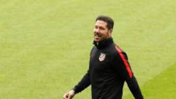 Simeone, en un entrenamiento del Atlético.