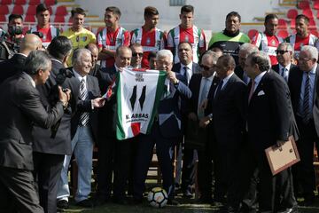 Mahmoud Abbas visitó al plantel de Palestino durante la jornada de hoy. Estas fueron las mejores postales que dejó el encuentro.