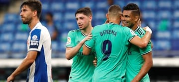 Casemiro celebra su gol ante Espanyol