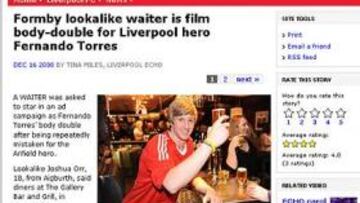 <strong>DOBLE.</strong> Liverpool ya tiene a su doble de Fernando Torres.