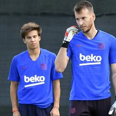 El portero Neto, la gran novedad del entrenamiento