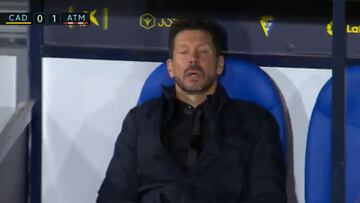 El significativo gesto de Simeone en el gol de Lemar al Cádiz
