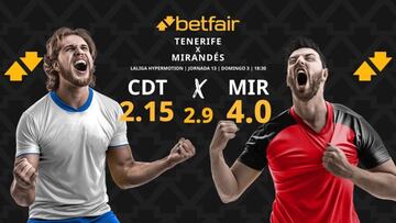 CD Tenerife vs. CD Mirandés: horario, TV, pronósticos, estadísticas y clasificación