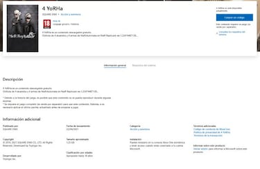 NieR Replicant: Microsoft Store filtra un DLC gratuito con elementos de NieR Automata