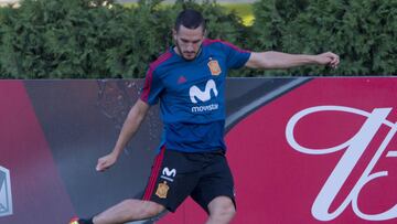 Koke en el entrenamiento.