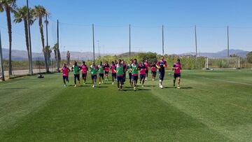 Jugadores del Getafe en un entrenamiento.