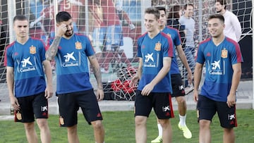 07/10/19 ENTRENAMIENTO SELECCION ESPPA&Atilde;OLA ESPA&Atilde;A SUB21 SUB 21 
 POL LOZANO FRAN BELTRAN