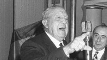 Santiago Bernabéu, presidente del Real Madrid.