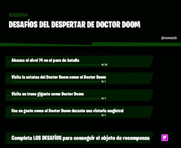 Desaf&iacute;os del Despertar de Doctor Doom