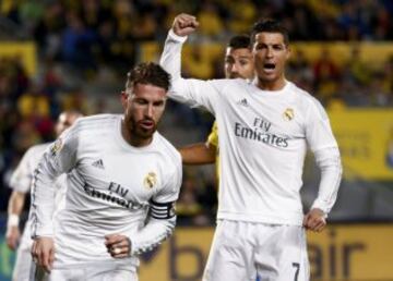 Cristiano celebra el primer gol del partido, un cabezazo al segundo palo de Sergio Ramos.