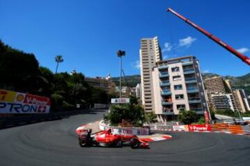 Fernando Alonso durante la sesión de calificación del Gran Premio de F1 de Mónaco.