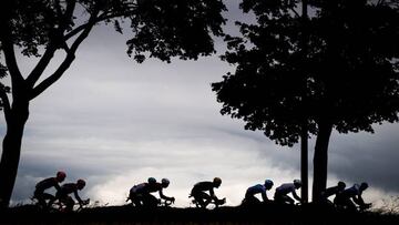 Illustration picture of the pack of riders stage six of the Tour de France cycling race, a 220 km race from Binche, Belgium, to Longwy, France, on Thursday 07 July 2022. This year's Tour de France takes place from 01 to 24 July 2022. BELGA PHOTO POOL JASPER JACOBS - UK OUT (Photo by JASPER JACOBS / BELGA MAG / Belga via AFP) (Photo by JASPER JACOBS/BELGA MAG/AFP via Getty Images)