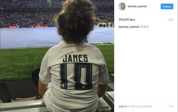 La hija de James es la que más disfruta cuando su padre está en la cancha, por eso, son frecuentes sus imágenes y videos apoyando al colombiano.