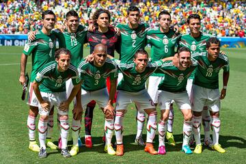 Octavos de final de la Copa del Mundo Brasil 2014, Estadio Castelao en Fortaleza, no era penal.
Rafael Márquez, Guillermo Ochoa, Carlos Salcido, Miguel Layún, Paul Aguilar. . .