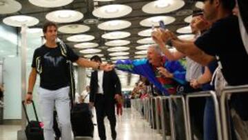 Nadal, a su llegada a la T-4.