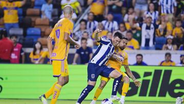(L-R), Ali Avila of Monterrey and Javier Aquino of Tigres during the game Tigres UANL vs Monterrey, corresponding to the Round of 16 of the Leagues Cup 2023, at Shell Energy Stadium, on August 08, 2023.
<br><br>
(I-D), Ali Avila de Monterrey y Javier Aquino de Tigres durante el partido Tigres UANL vs Monterrey, correspondiente a la fase de Octavos de final de la Leagues Cup 2023, en el Estadio Shell Energy, el 08 de Agosto de 2023.