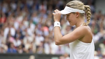 Eugenie Bouchard, durante un partido en Wimbledon.