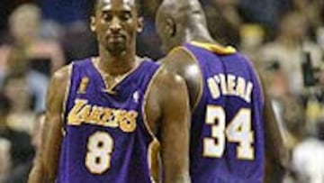 <b>UNO PERMANECE Y OTRO SE MARCHA. </B>El tándem Bryant-O'Neal, que dio tres anillos de campeones a los Lakers, se romperá con casi toda certeza para la próxima temporada.