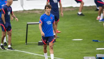 João Félix en el entrenamiento del Atlético.