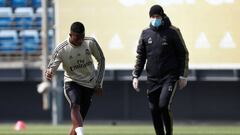 Vinicius, en un entrenamiento del Madrid.