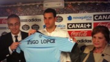 &Iacute;nigo L&oacute;pez durante su presentaci&oacute;n como nuevo jugador del Celta de Vigo.