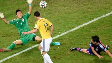 James Rodr&iacute;guez le marc&oacute; un golazo a Jap&oacute;n en el Mundial de Brasil 2014